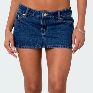 Edikted Spencer Low Rise Denim Skirt